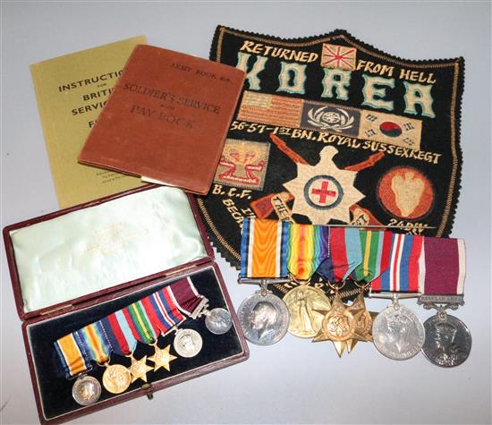 Service medals, service book, watches etc